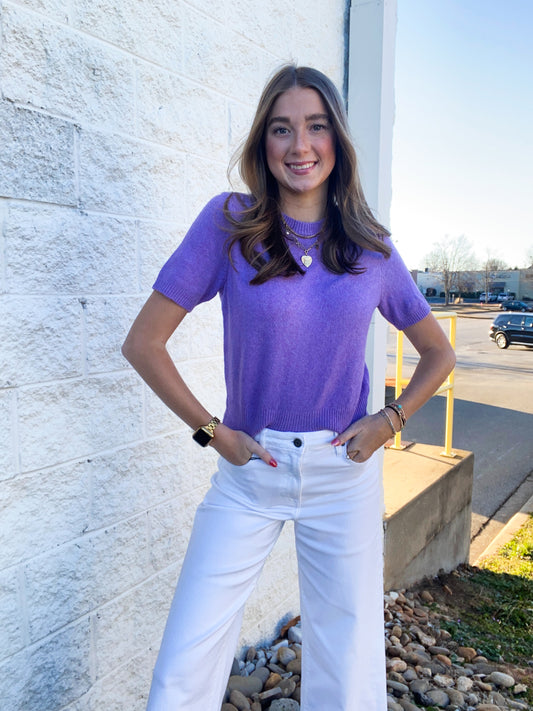 Snuggly Serenity Knit Sweater - LAVENDER