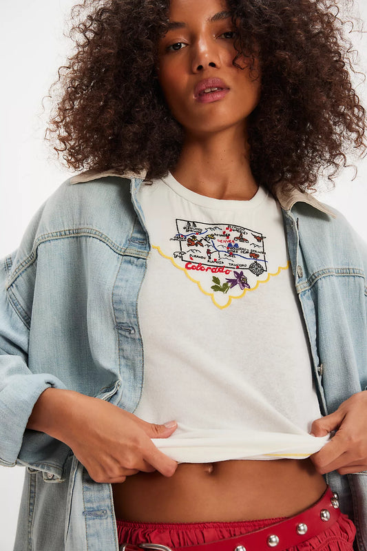 Free People - Wild Country Tee - COLORADO COMBO