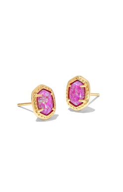 Kendra Scott - Daphne Framed Stud Earring - MAGENTA KYOCERA OPAL