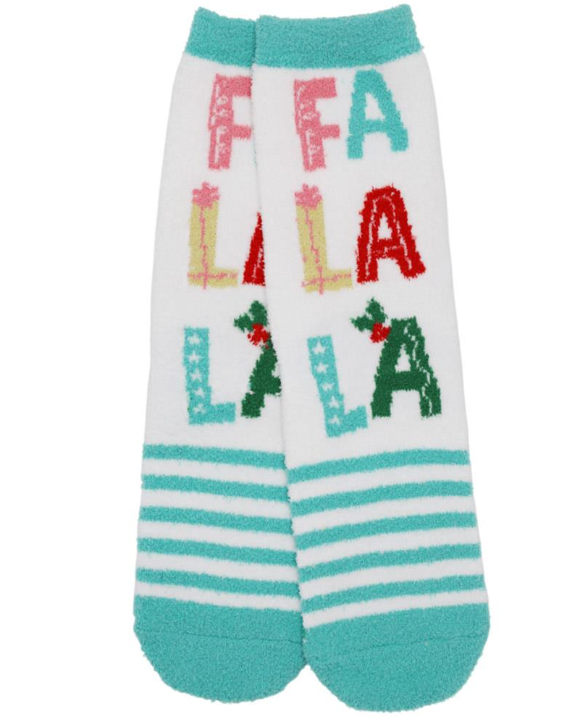 Holiday Cheer Fuzzy Christmas Socks - FA LA LA