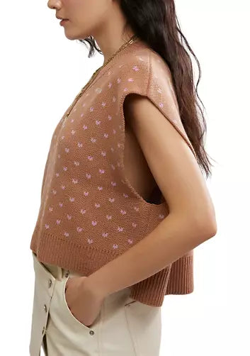 Free People - Pattern Easy Street Vest - Cafe Blossom Combo