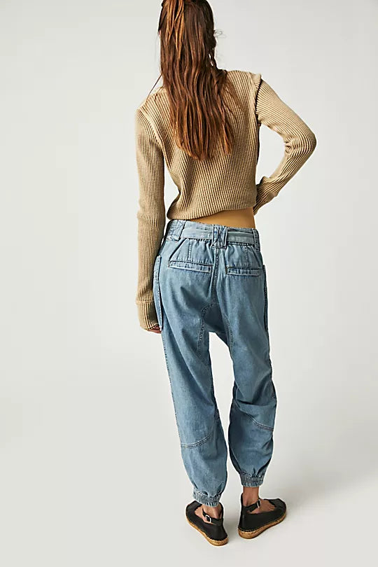 Free people denim deals joggers