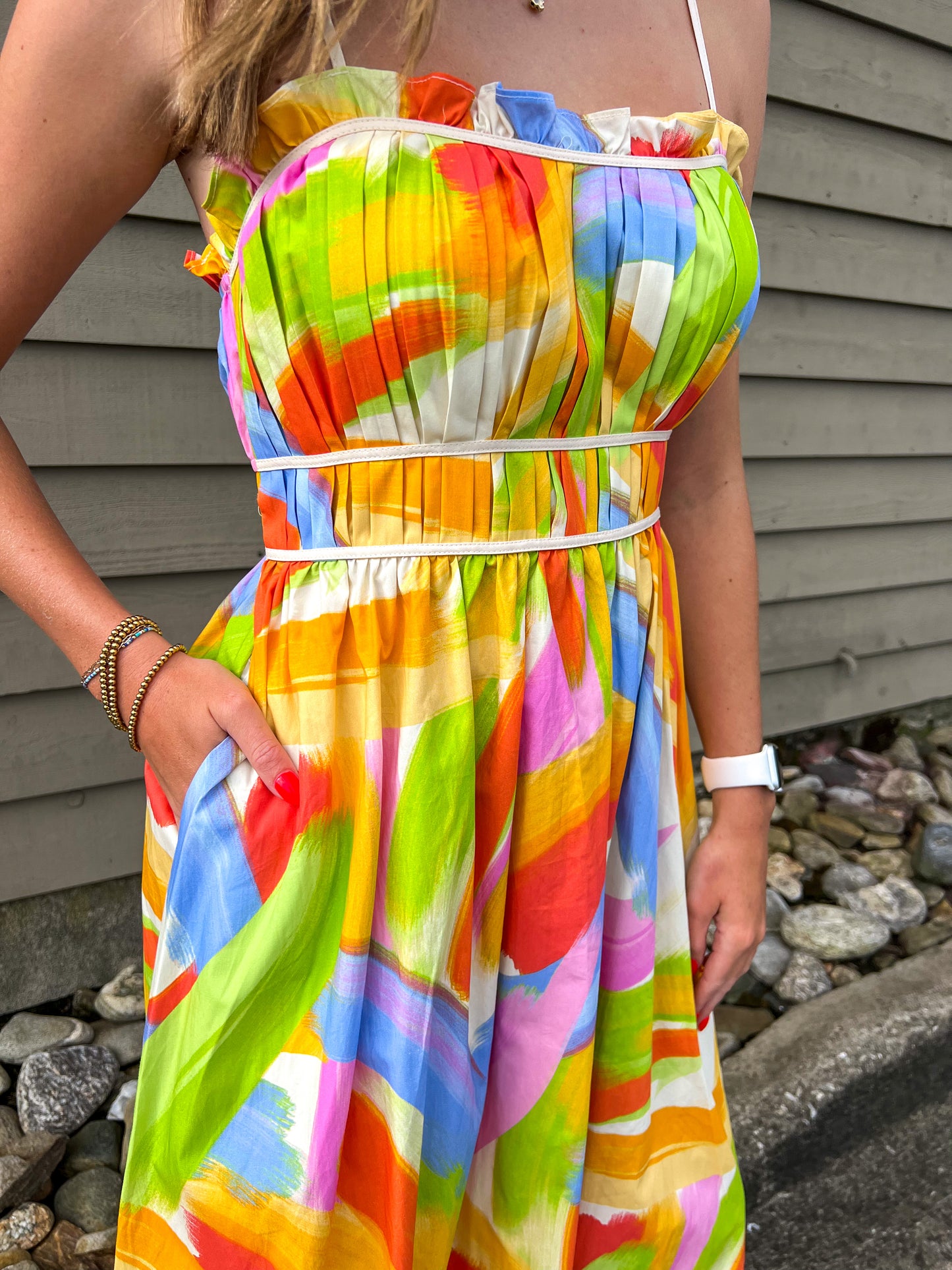 Brushstrokes Of Brilliance Maxi Dress