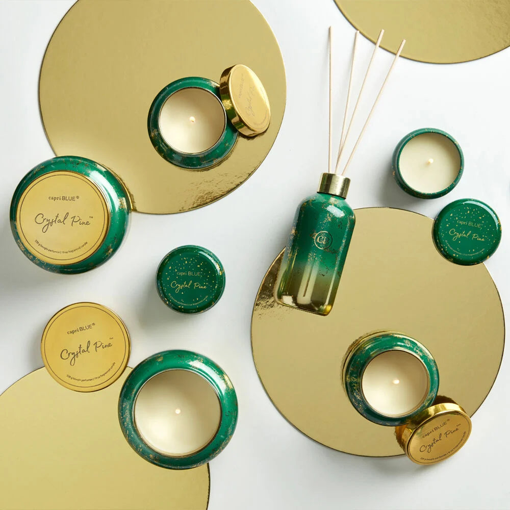 Capri Blue - Crystal Pine Glimmer Mini Tin, 3 oz