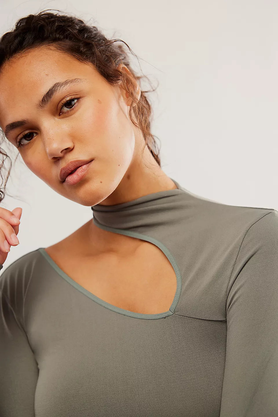 Free People - Cut It Out Seamless Long Sleeve - MULLED BASIL