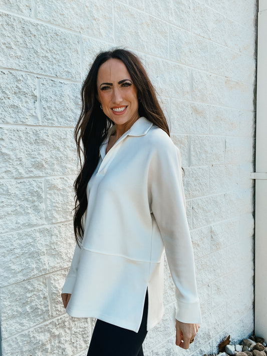 Harriet Collared Long Sleeve - IVORY