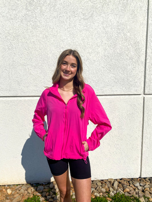 Noticed You Windbreaker Jacket - NEON PINK