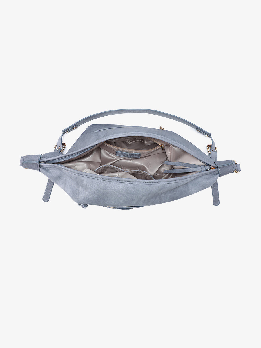 Leigh Vegan Hobo - DUSTY BLUE