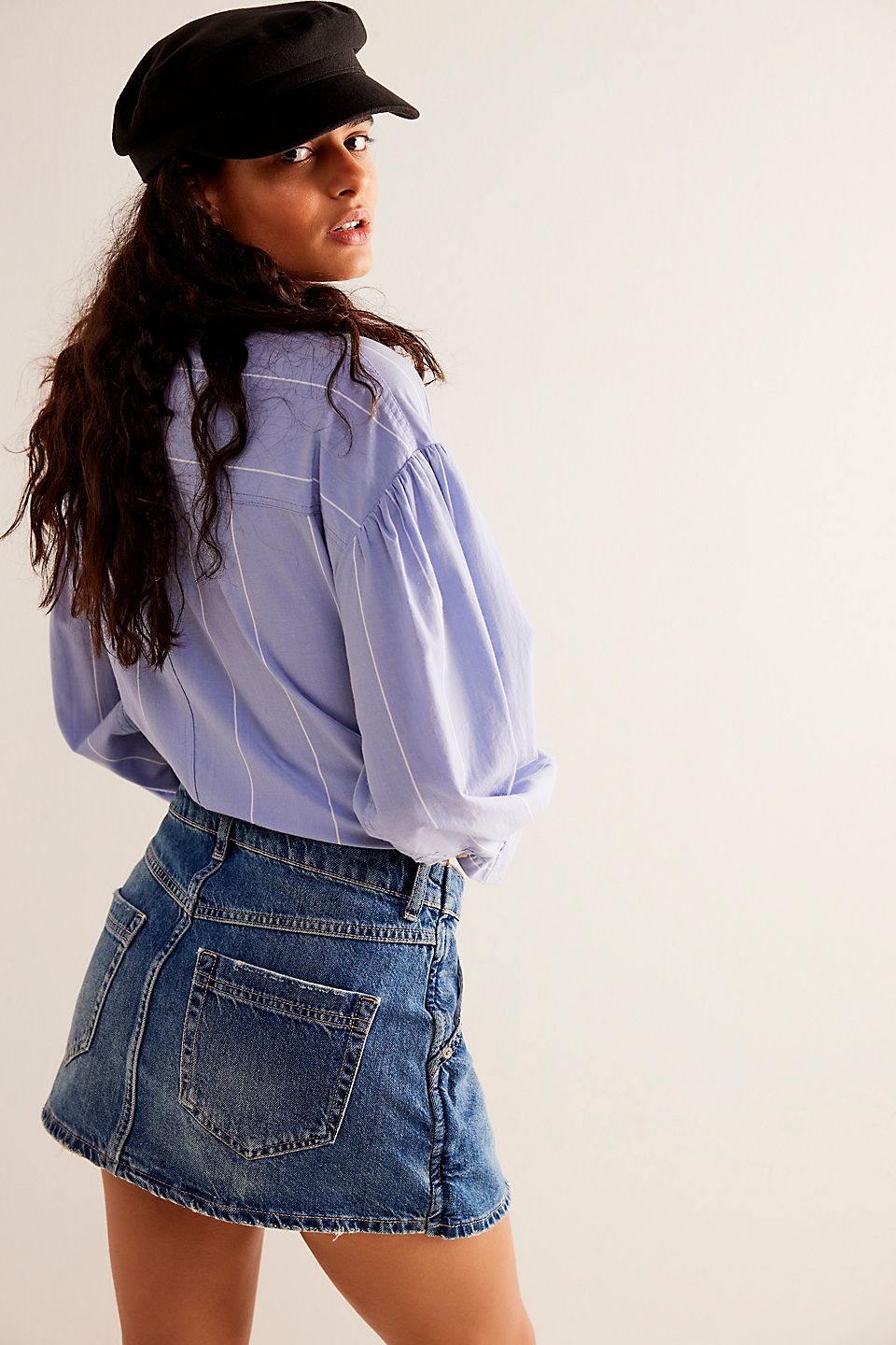 Free People - Wynne Denim Skirt - CORNFLOWER