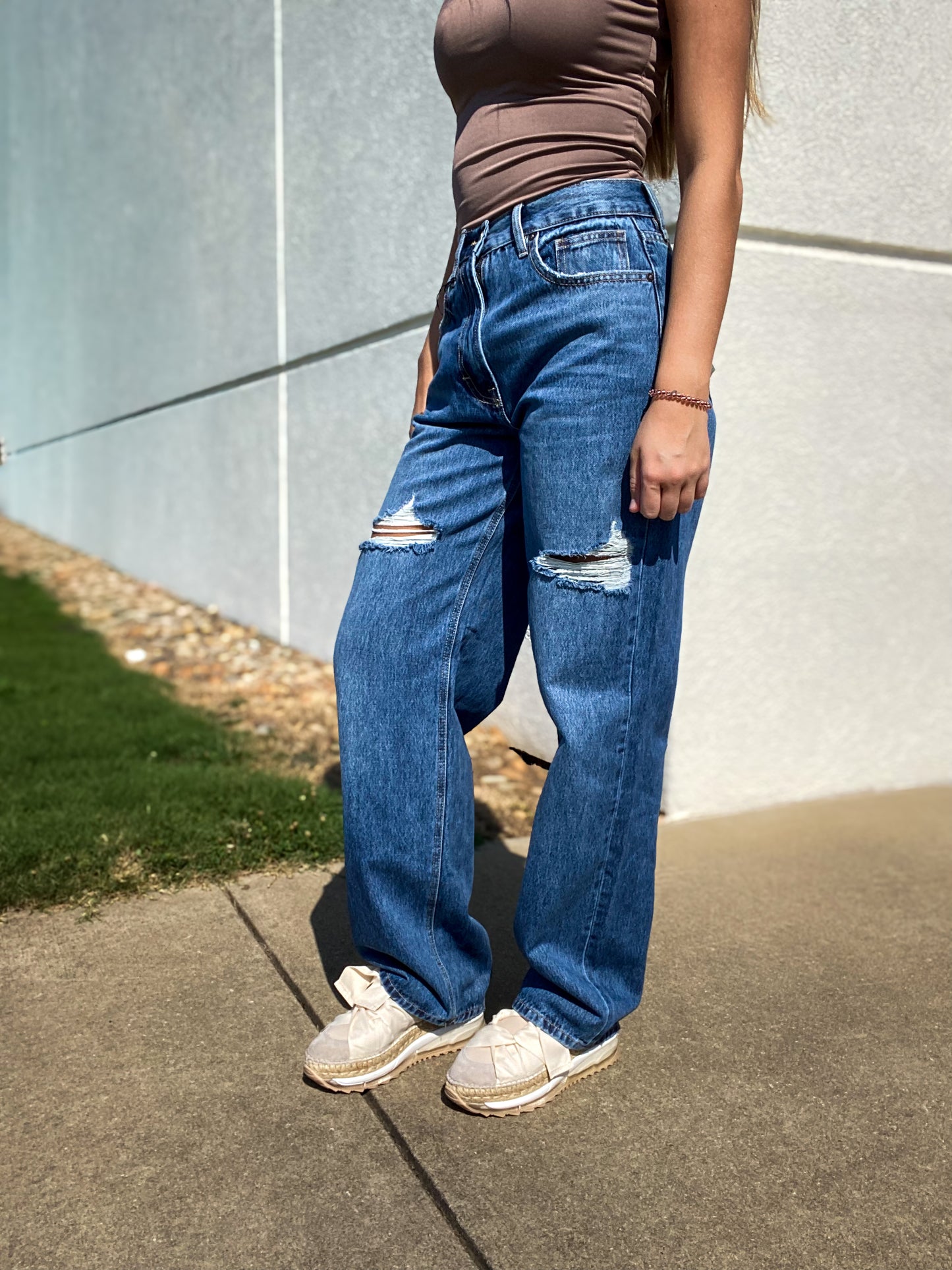 Hidden - Alyx Distressed Baggy Dad Jean