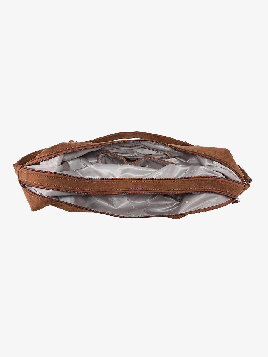 Andi Vegan Suede Sling Bag - BROWN