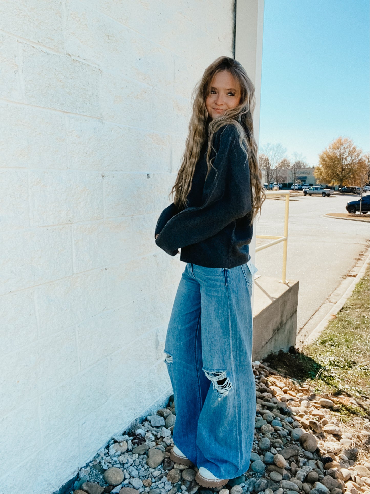 Soft Storm Boat Neck Sweater - GRAY