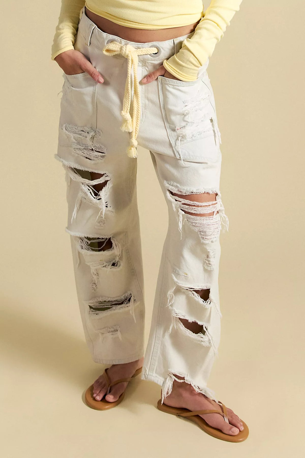 Free People - Moxie Pull-On Barrel Jeans - SEA MIST