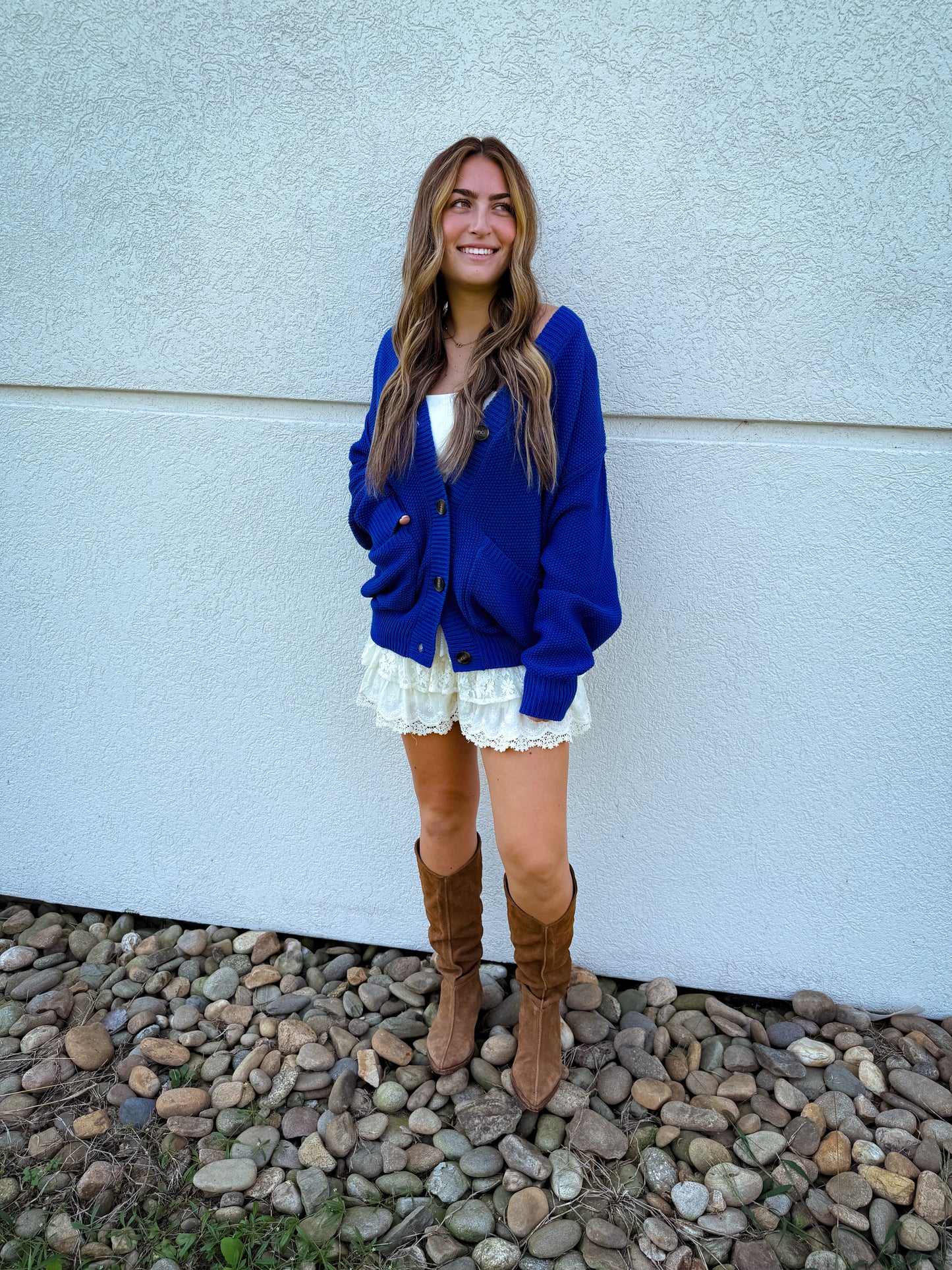 Big Hug Sweater Cardigan - COBALT