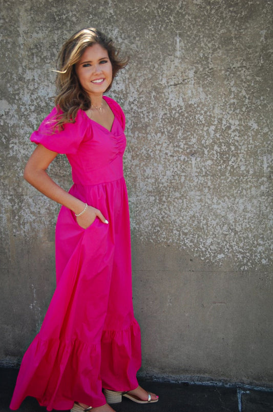 Fuchsia Flair Maxi Dress