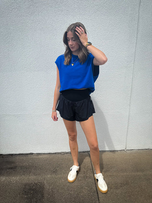 Royal Blue Skies Boxy Top