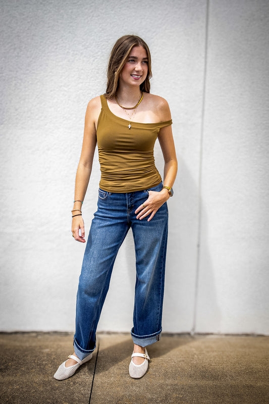 Free People - Round Two Seamless Asymmetrical Tank - MOSSWOOD
