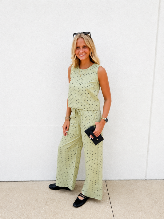 Pistachio Polka Dot Two Piece Set
