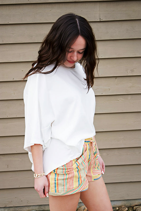 Effortless Ease Oversized Top - WHITE