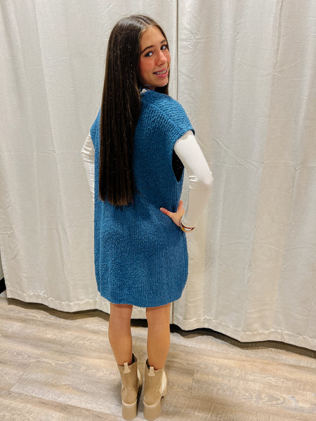 Clapback Knit Sweater Tunic Dress