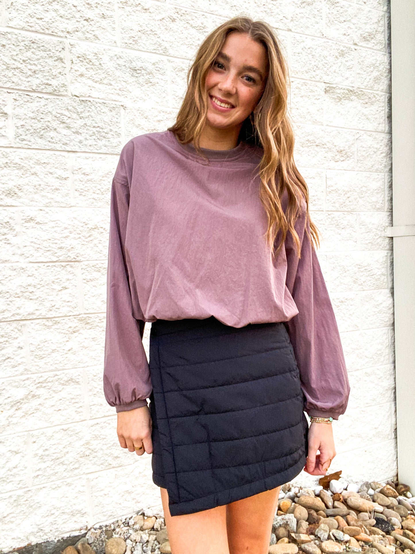 Winter Wrap Puff Black Mini Skirt