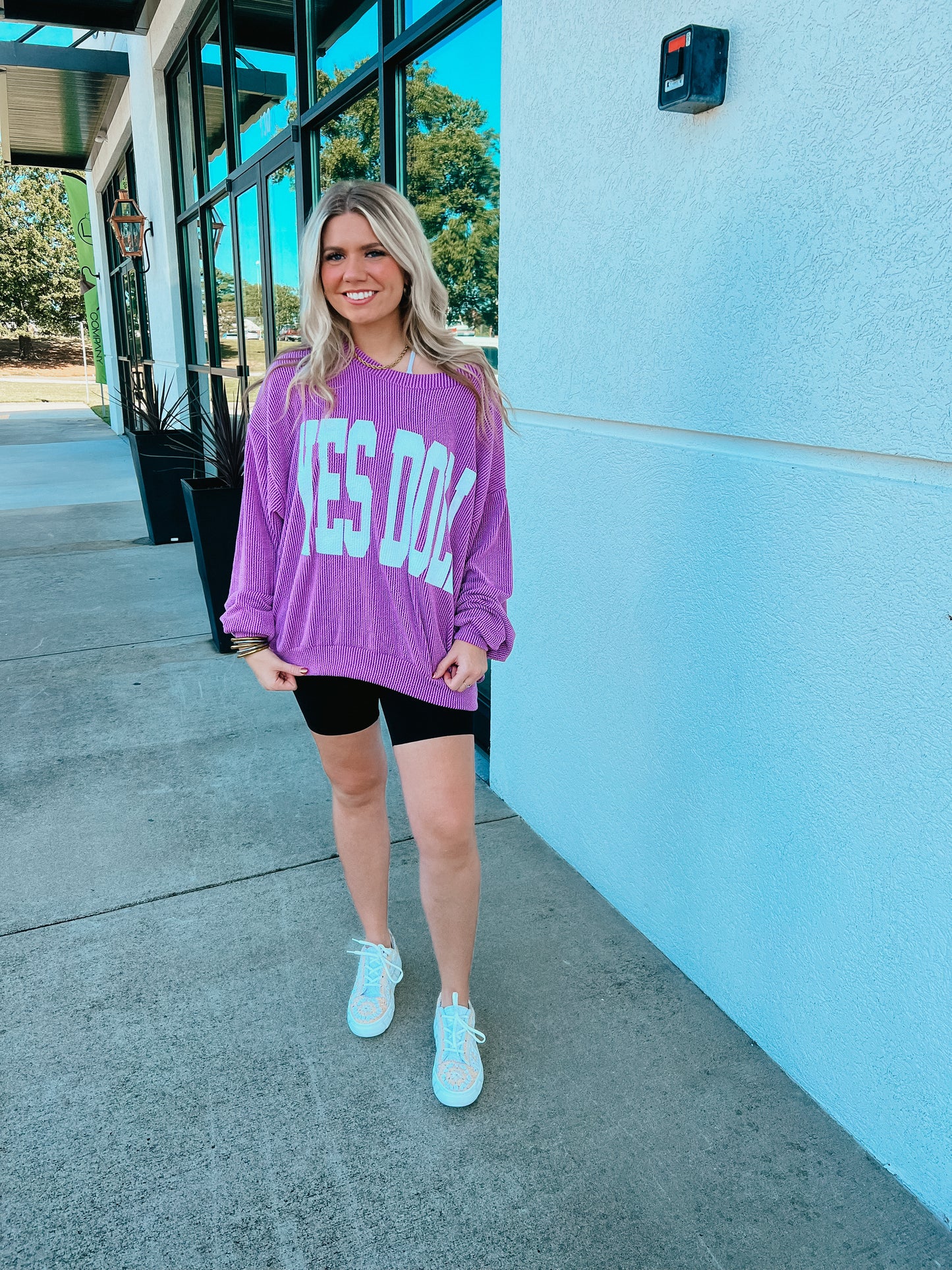 Yes Doll Ribbed Pullover - PURPLE