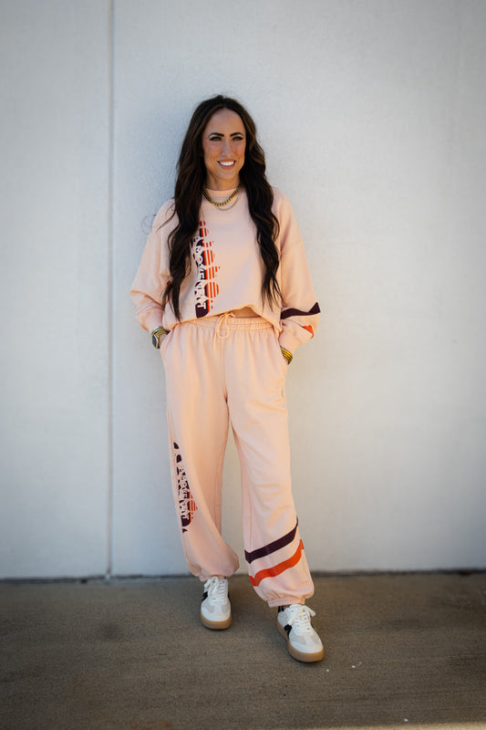 Free People - All Star Logo Pants - Pastel Peach Sport Mode