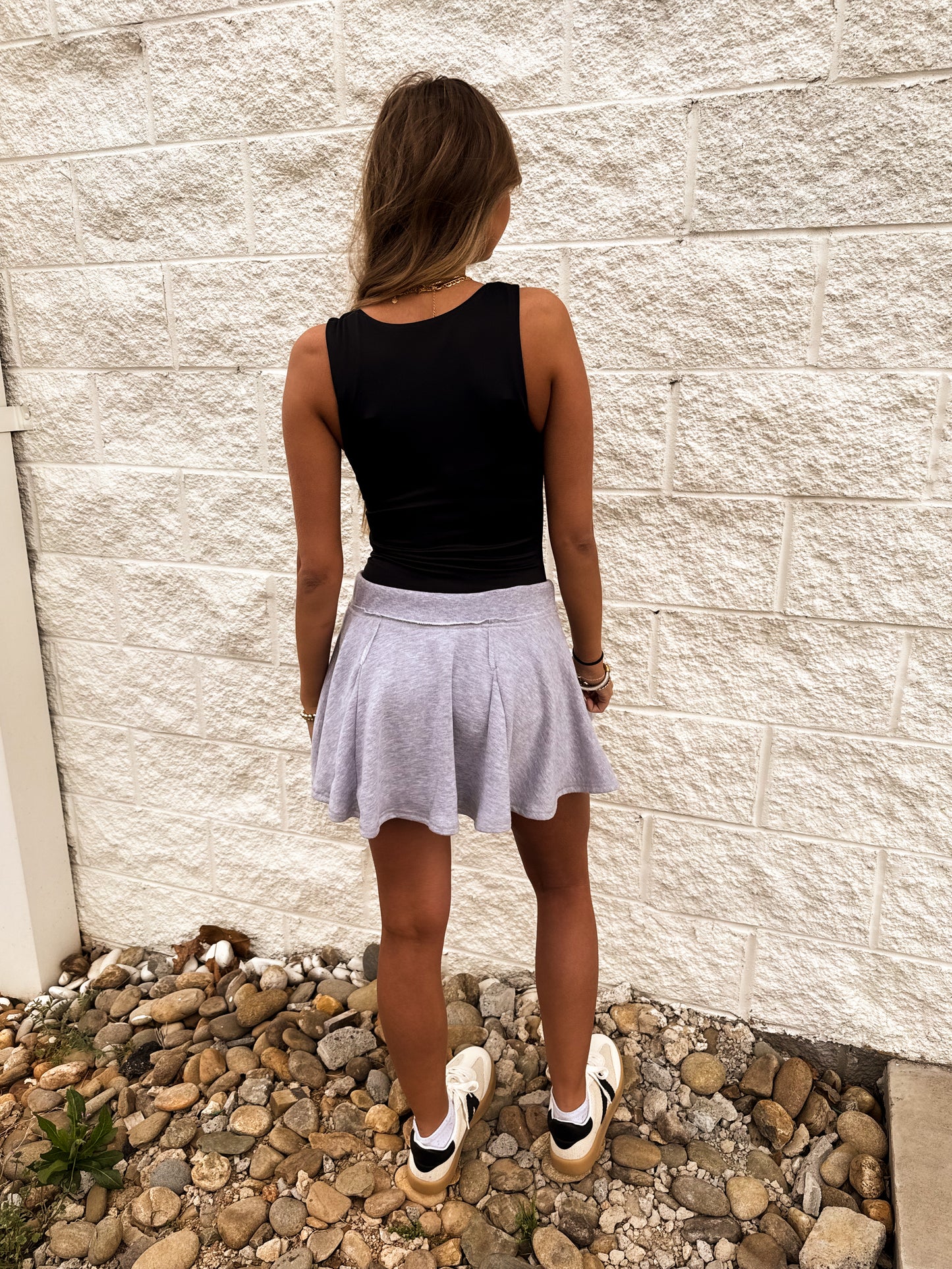 Cloud Soft Sweat Skort - HEATHER GRAY