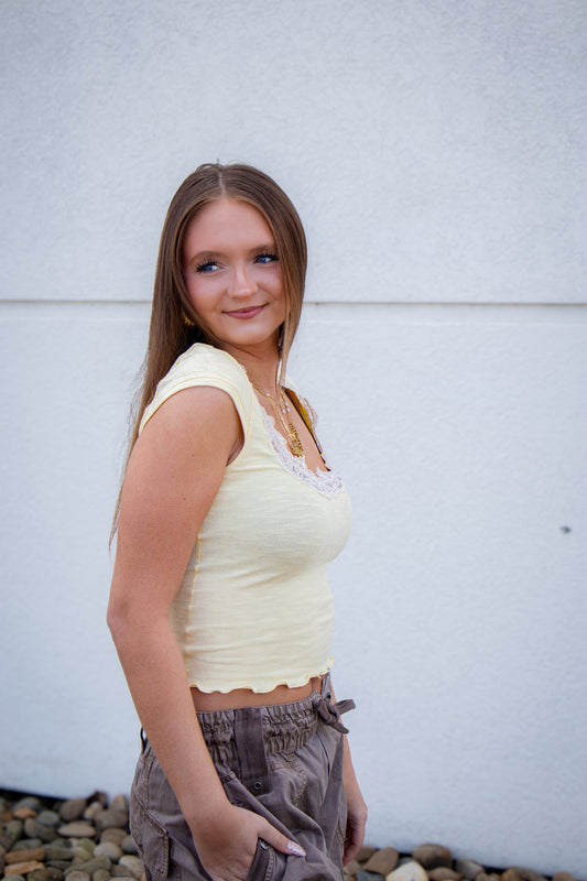 Free People - Oh My Darling Tee - BUTTER