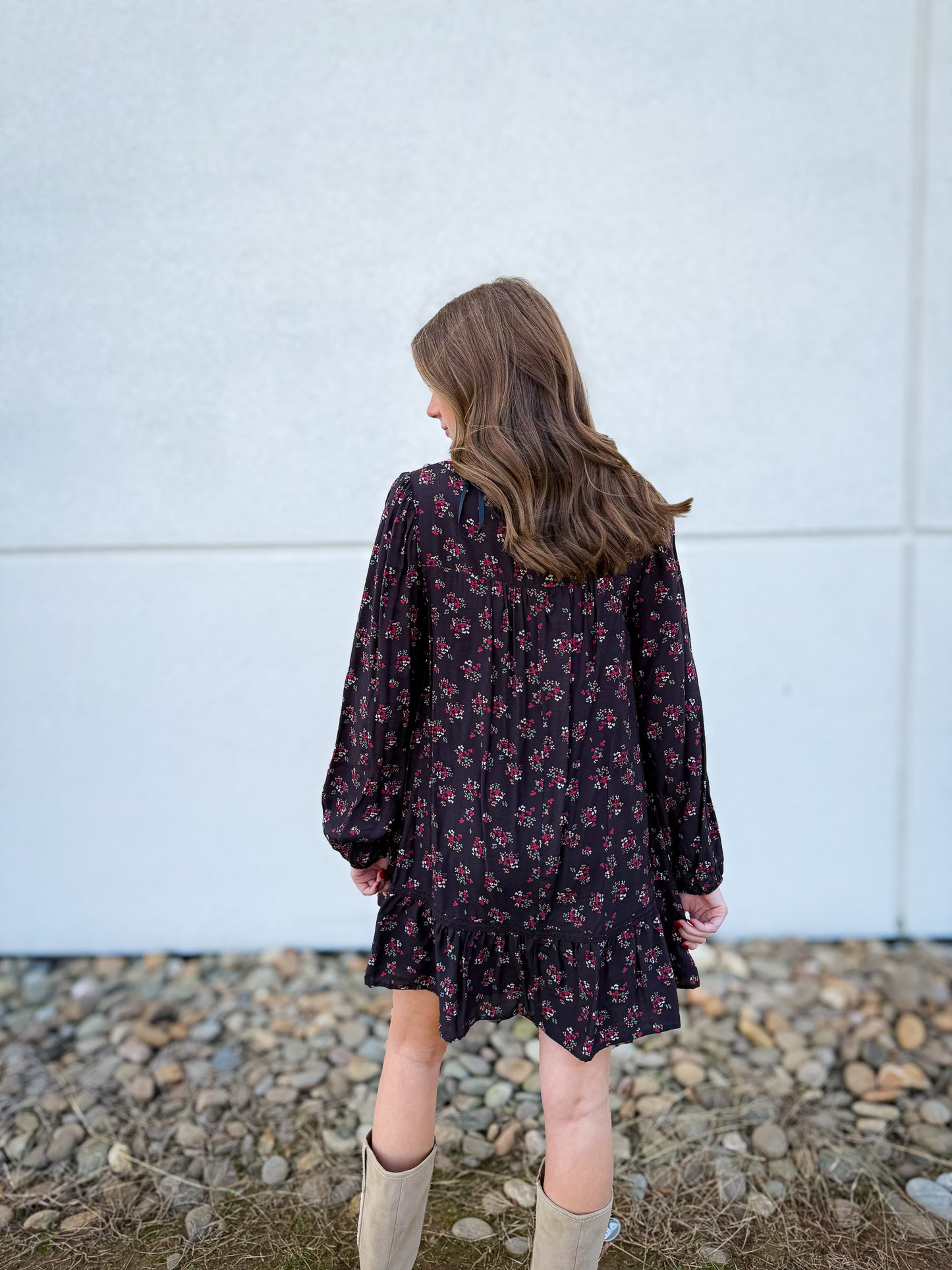 Festive Floral Bow Dress