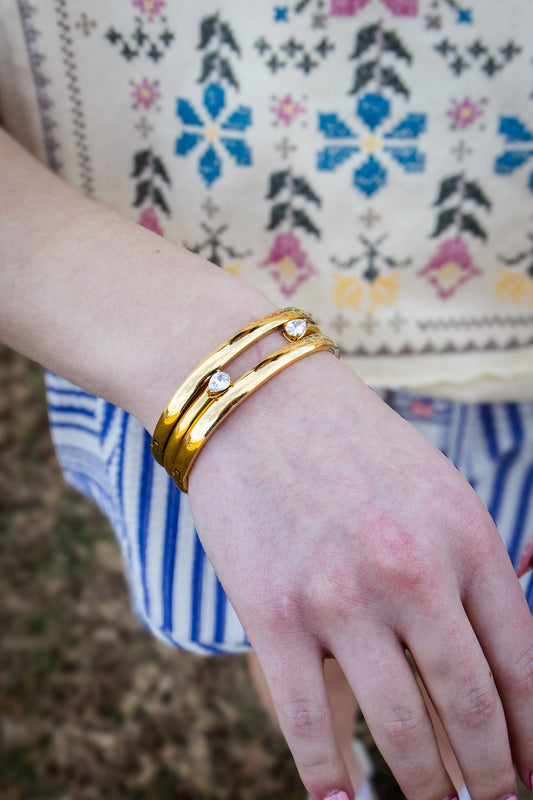 ADORN - Ruth Faith & Loyalty Diamond Open Cuff Bracelet