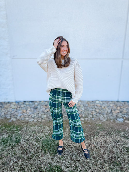 Free People - Acadia Trouser - Green Combo