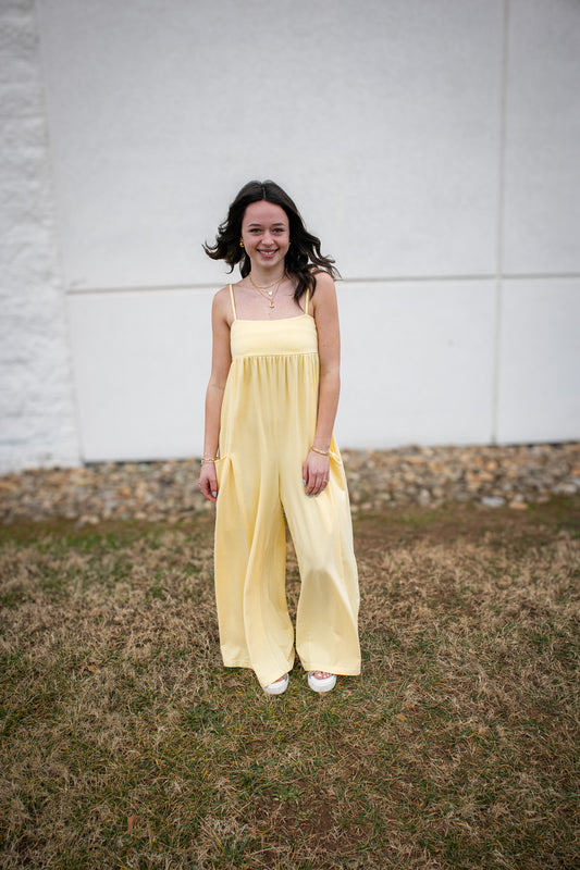 Free People - Hot Shot Strappy Onesie - SUNLIT YELLOW