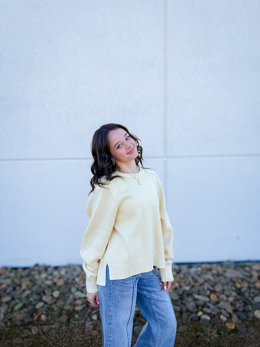 Free People - Spring Street Pullover - BANANA CREAM