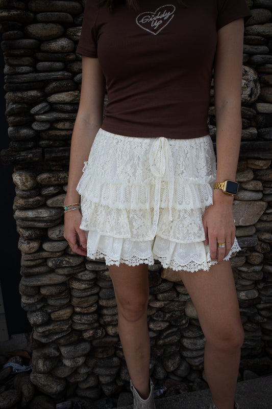 Ruffled Up Lace Shorts