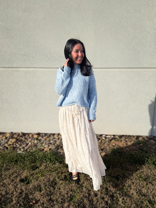 Free People - Opal Rollneck Knit Sweater - CASHMERE BLUE