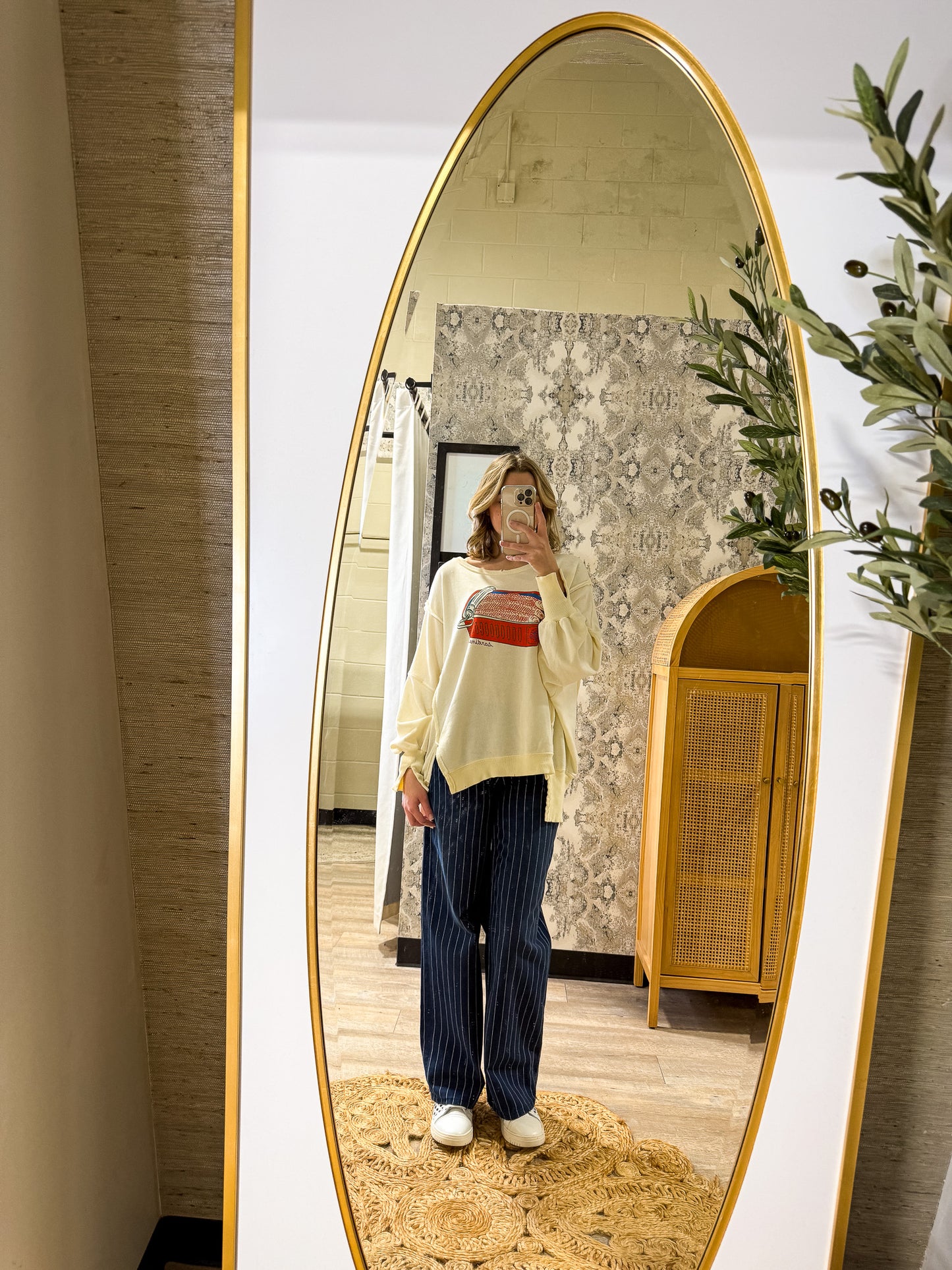 Free People - Nia Striped Boyfriend Jeans - INDIGO PINSTRIPE