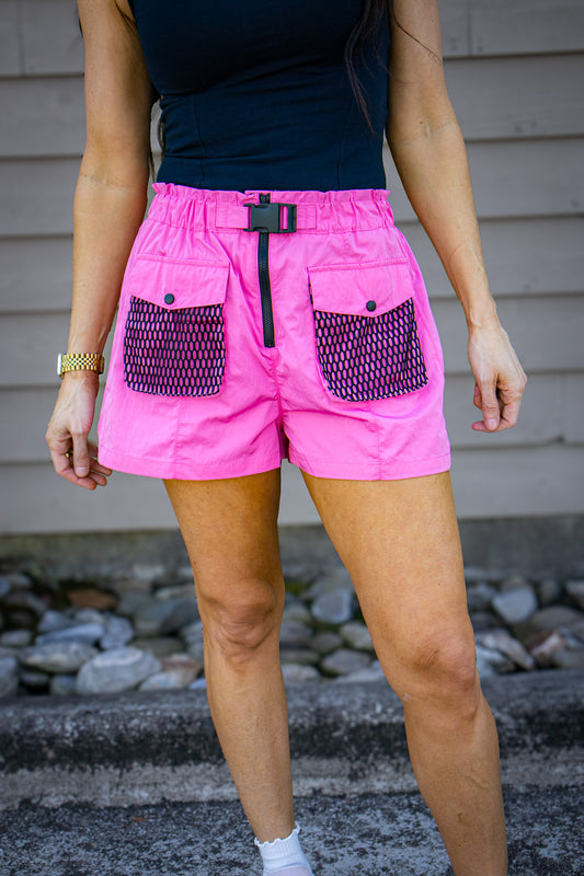 Electric Pink Cargo Shorts