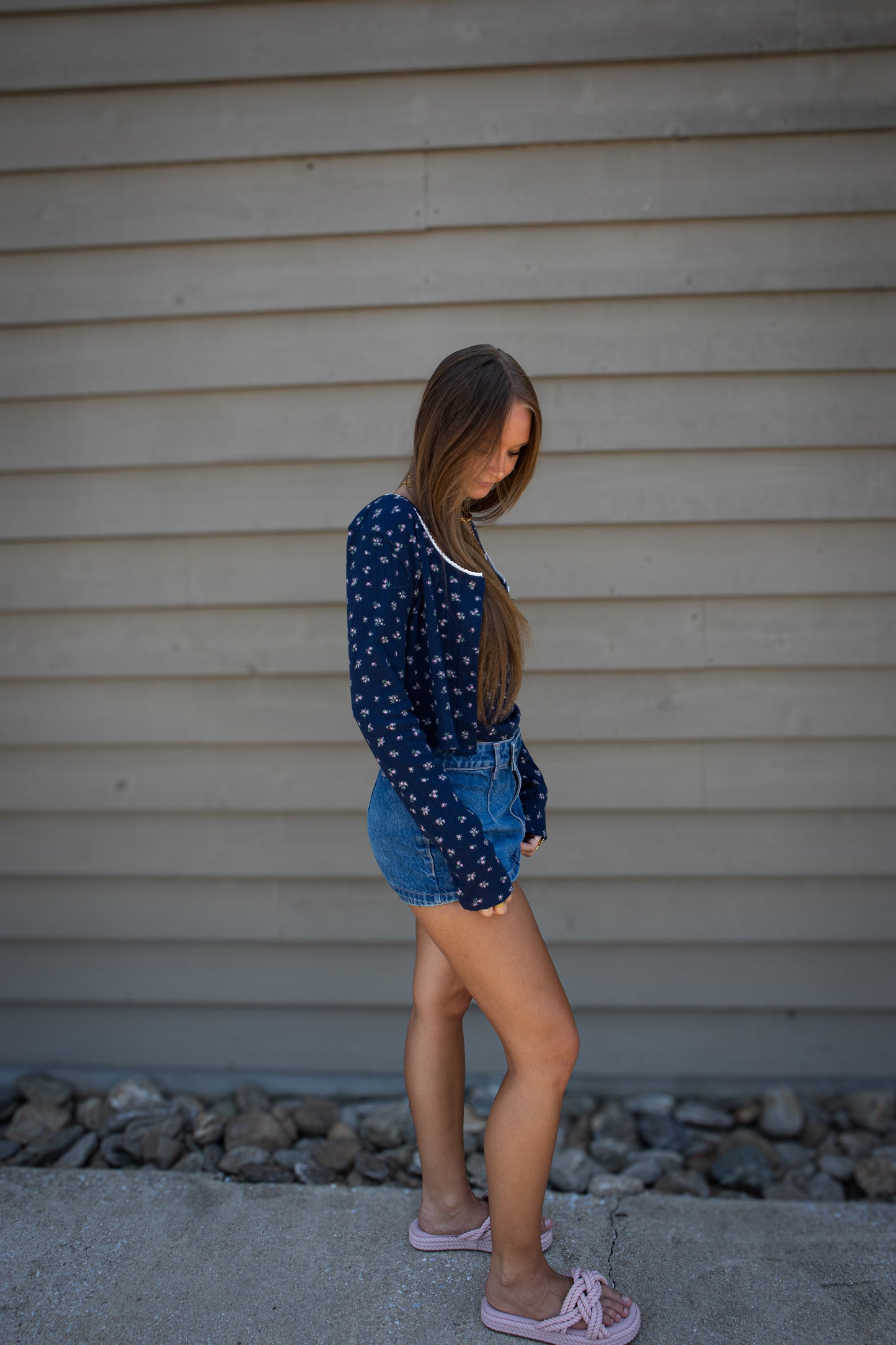 Dainty Florals Blue Cardigan/Tank Set