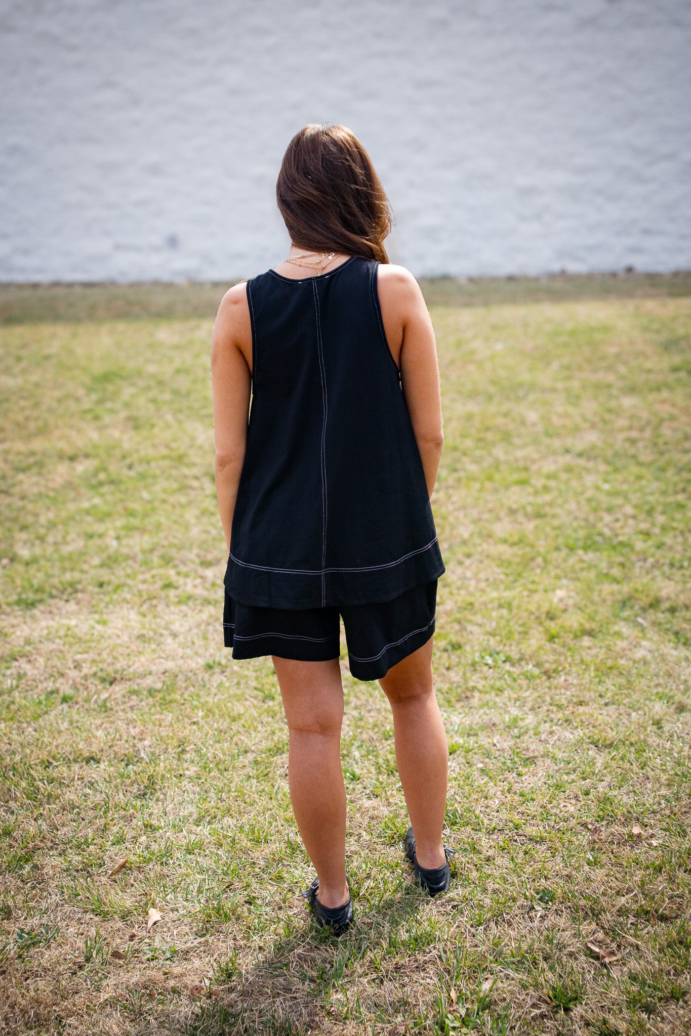 Black Contrast Short Set