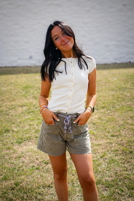 Free People - Moxie Barrel Shorts - FERN