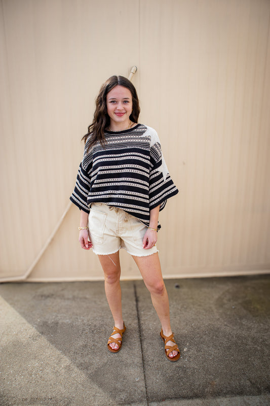 Free People - Fun In The Sun Tee - OREO COMBO