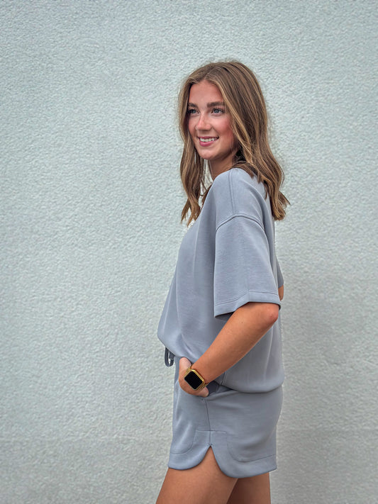 Luxe Lounge Top - SLATE/GREY