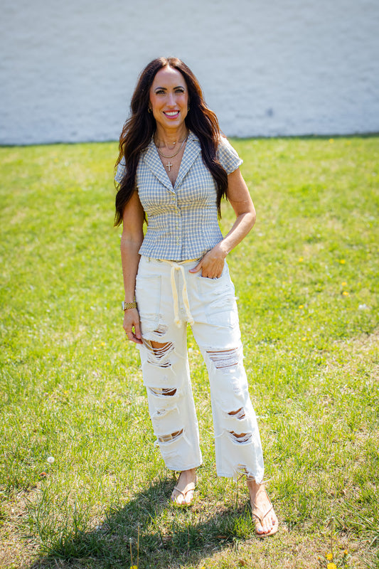 Free People - Camp Crush Shirt - NEUTRAL COMBO