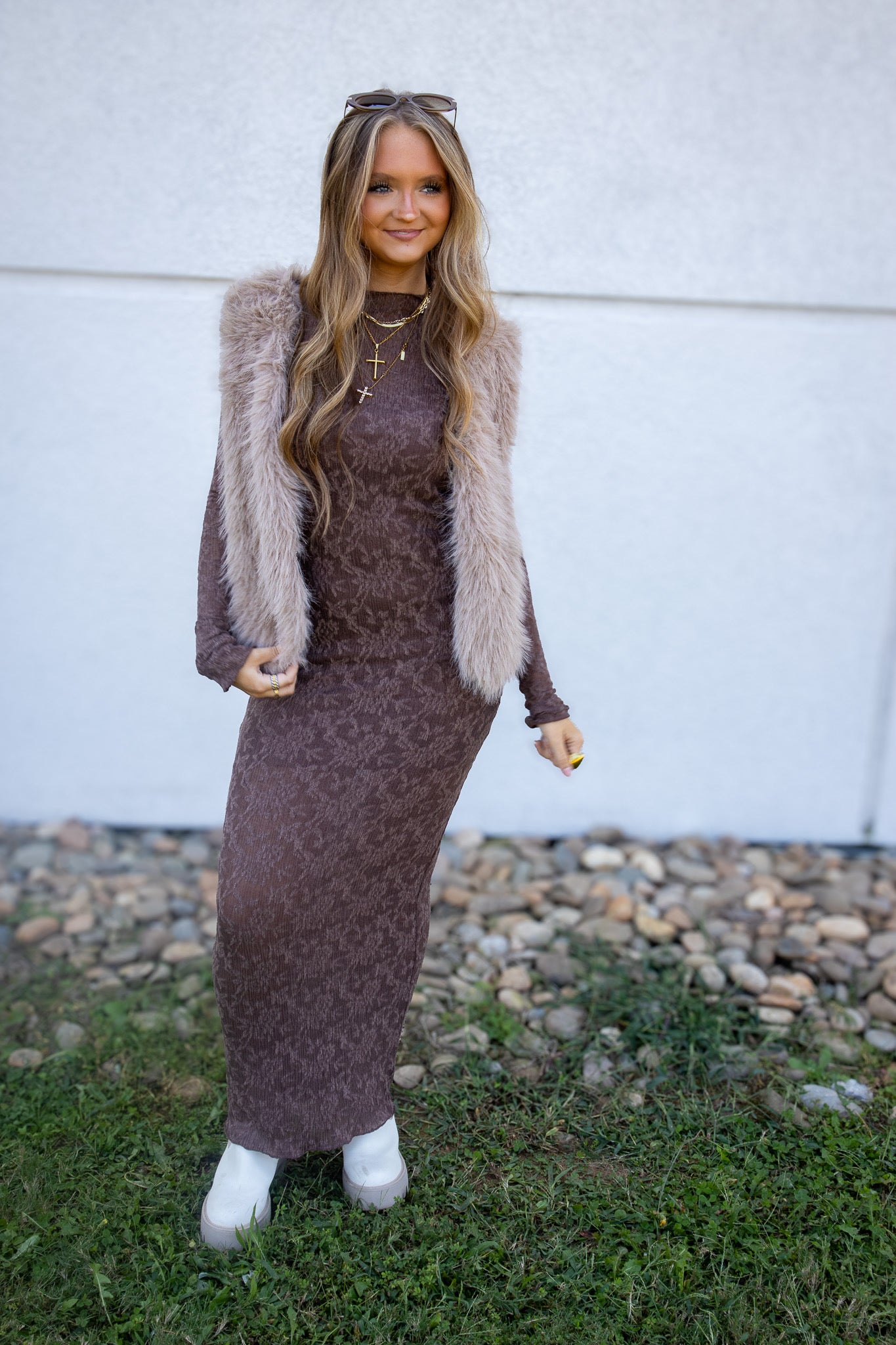Cocoa Lace Maxi Dress