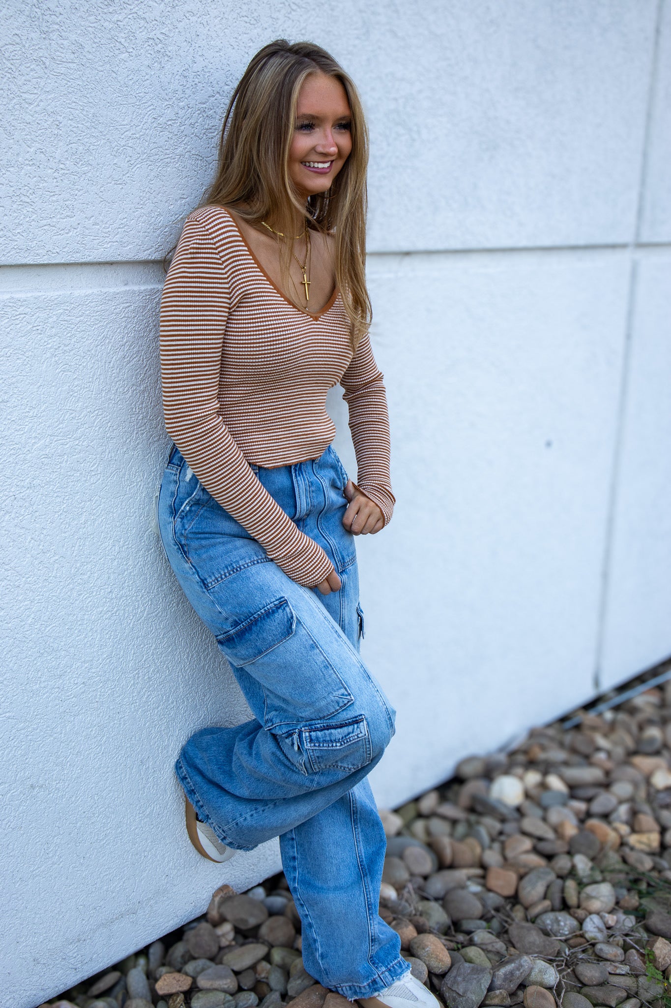 Warm Stripes Long Sleeve Top