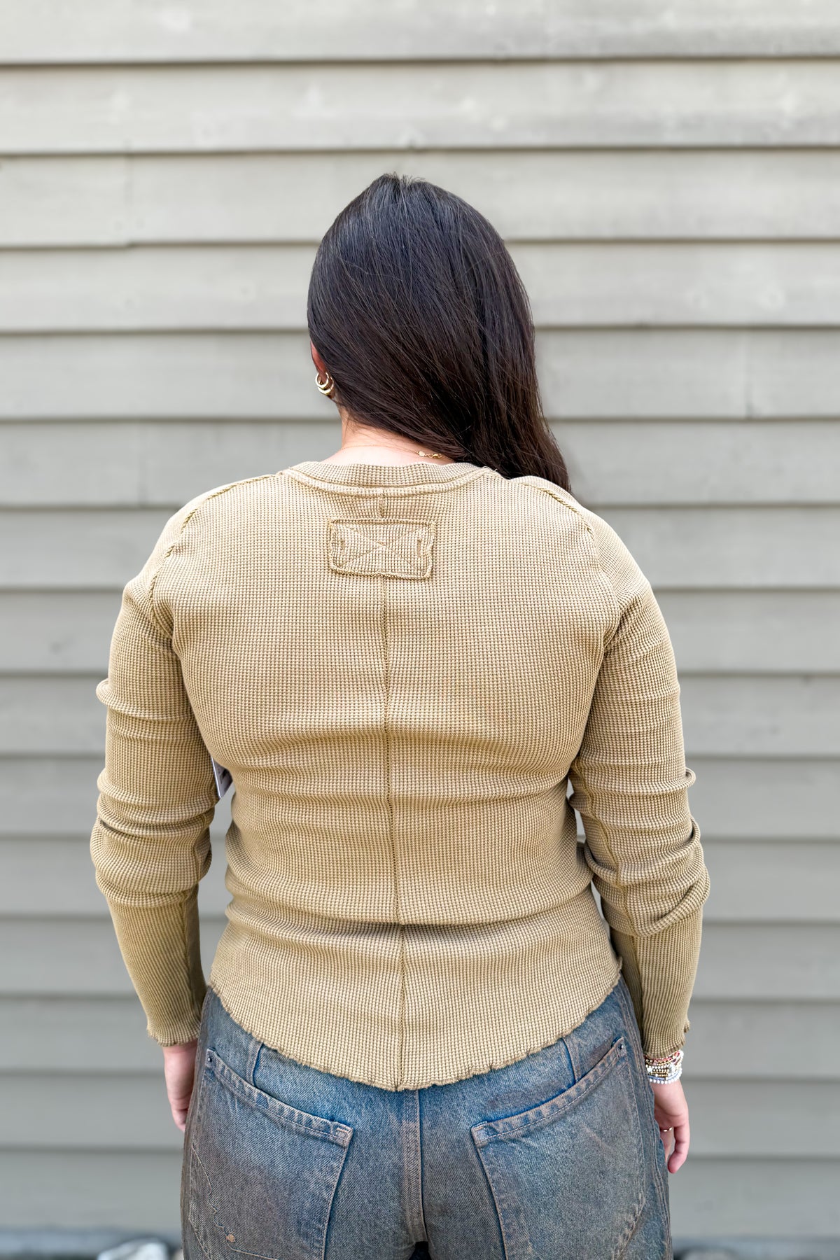 Free People - Easy Does It Long Sleeve Tee - Golden Eagle
