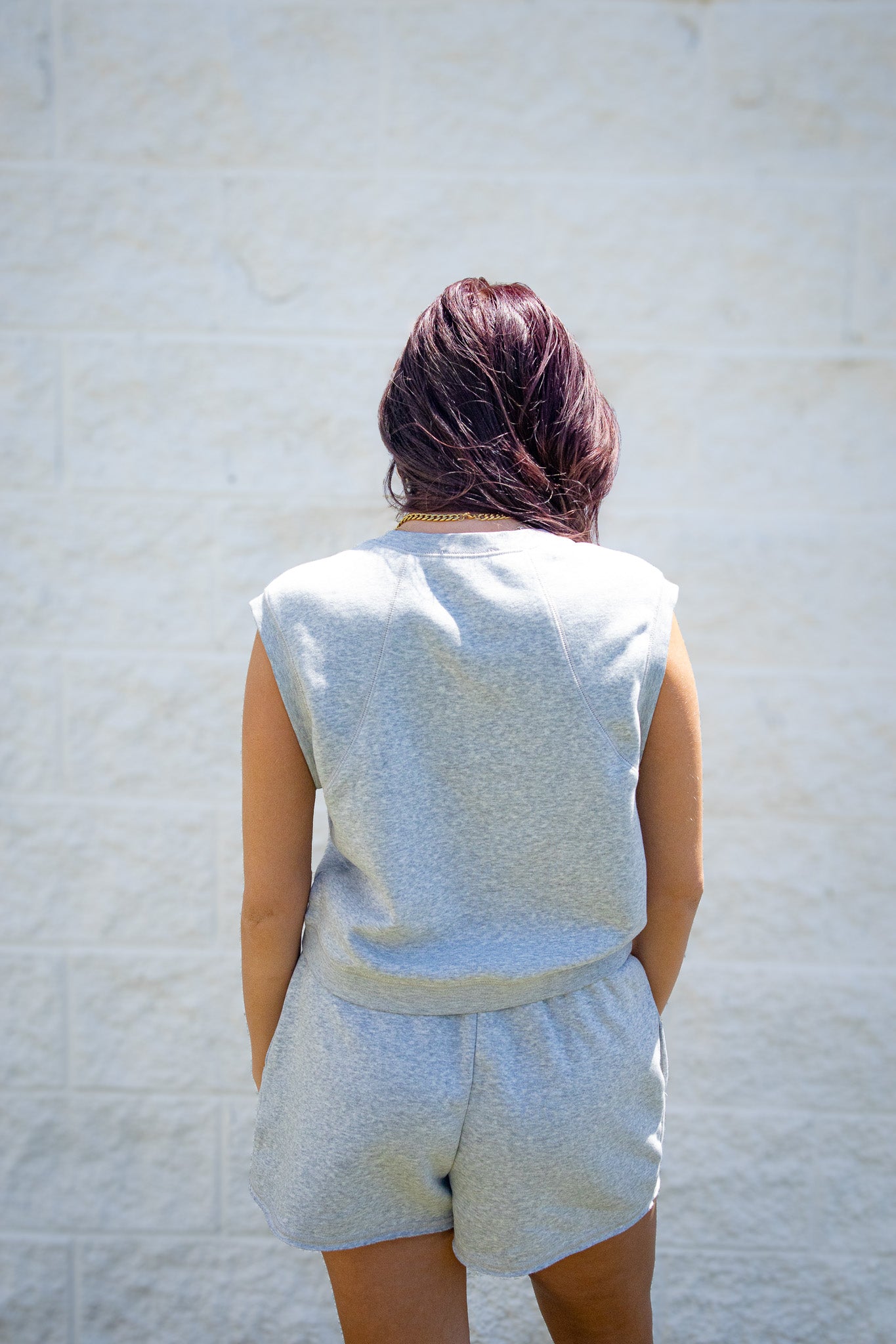 Rest Day Two-Piece Lounge Short Set - Heather Gray