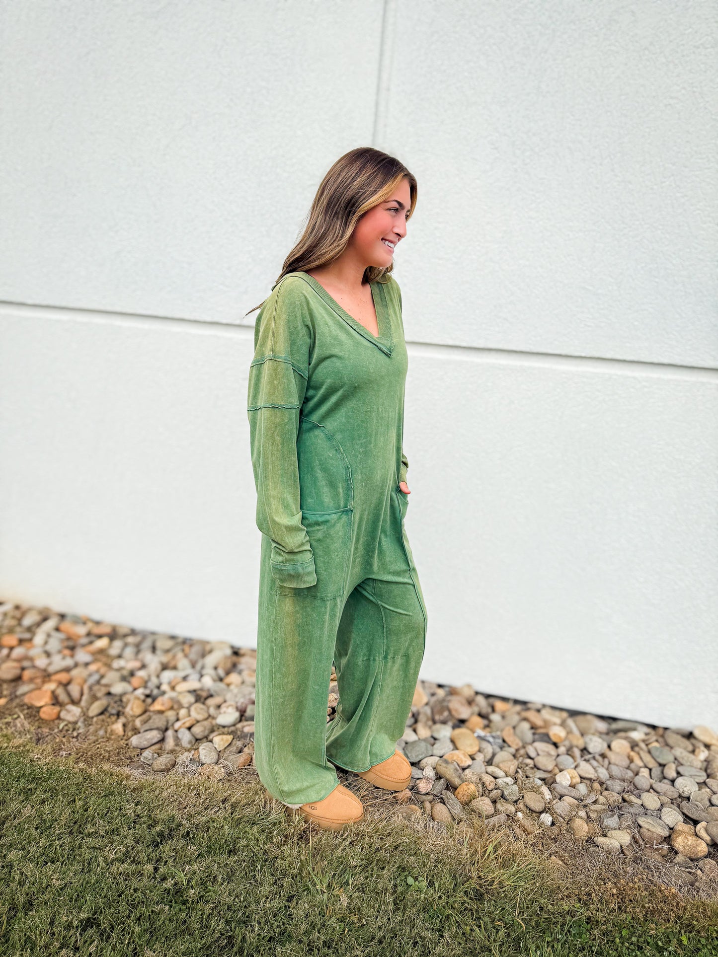 Free People - Hot Shot Runner One Piece - SMOKE PINE