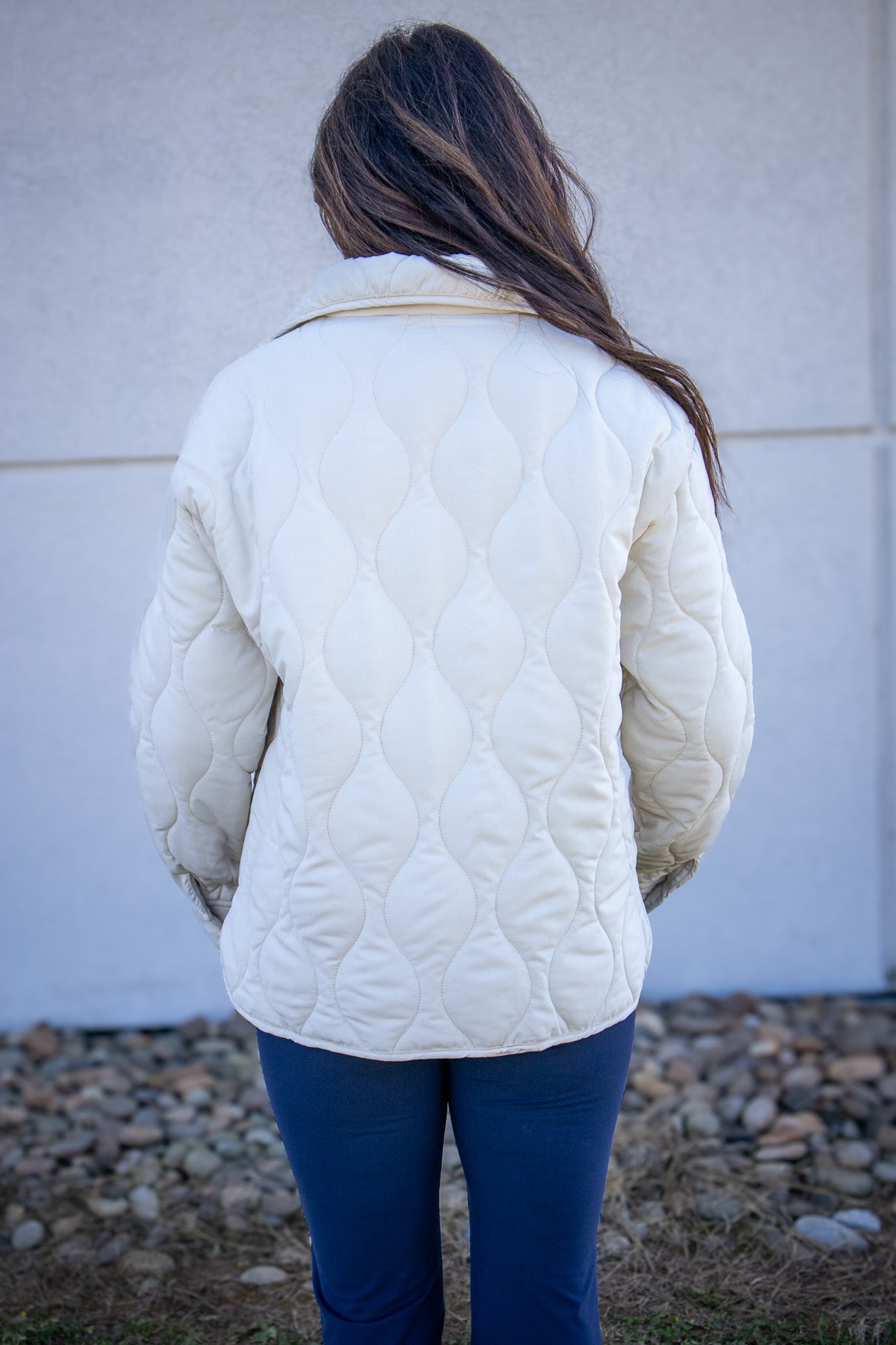 Clean Girl Quilted Quarter Zip - CREAM
